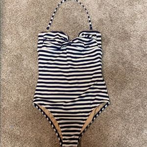J.Crew one piece swim suit striped size 2